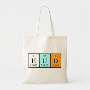 Hud periodic table name tote bag
