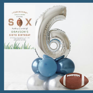 Huddle Up Football 6th Birthday Party Invitation