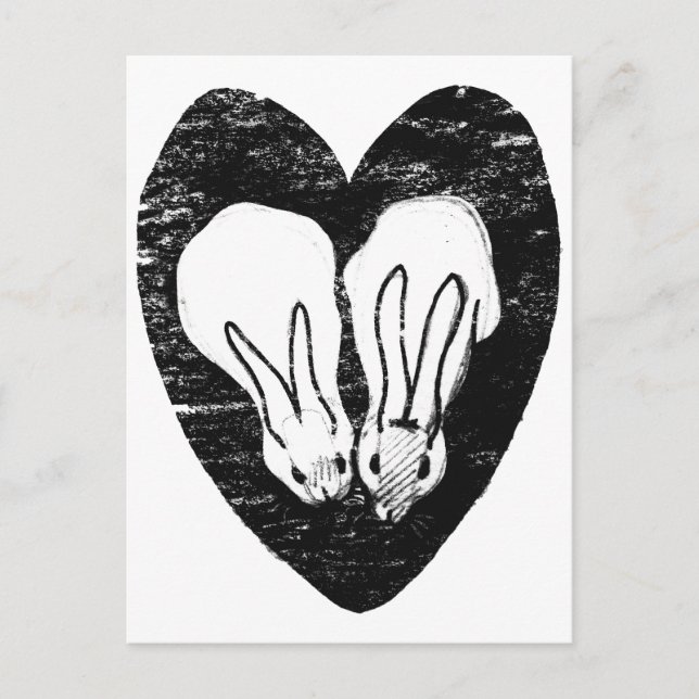 Huddling Rabbits Postcard (Front)
