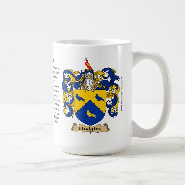 Hudgins, the Origin, the Meaning and the Crest Coffee Mug (Right)
