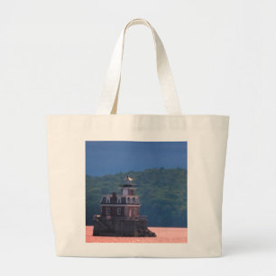 Hudson Athens Lighthouse - Hudson City Light, NY Large Tote Bag