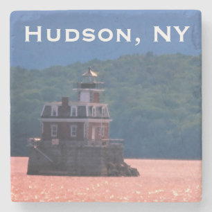 Hudson Athens Lighthouse - Hudson City Light, NY Stone Coaster