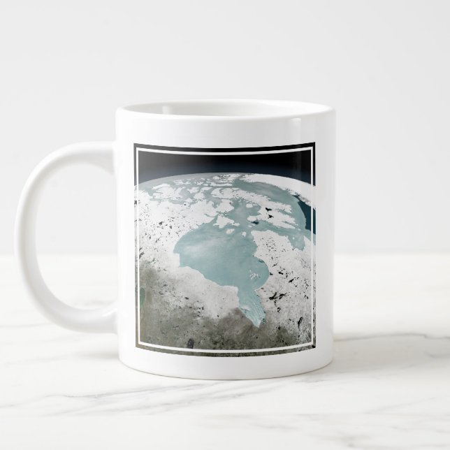 Hudson Bay Sea Ice On April 29, 2006. Large Coffee Mug (Left)