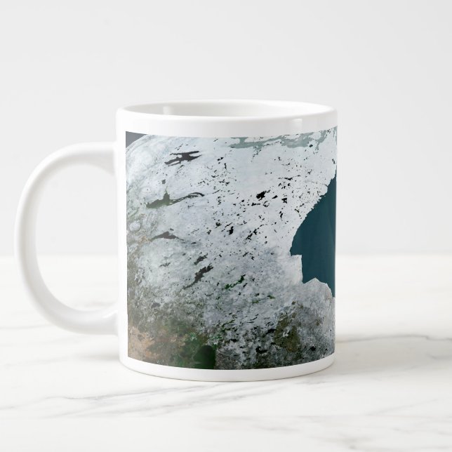 Hudson Bay Sea Ice On November 14, 2005. Large Coffee Mug (Left)