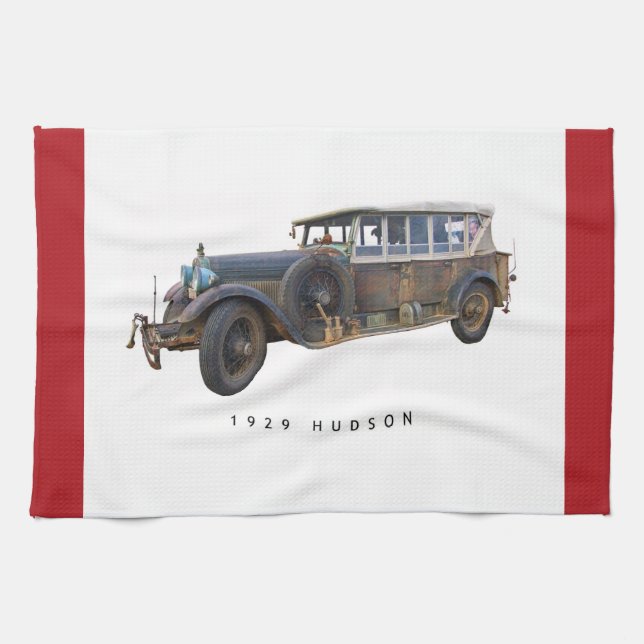 Hudson Car 1929 Tea Towel (Horizontal)