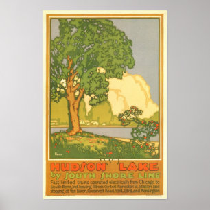 Hudson Lake- Vintage Travel Poster