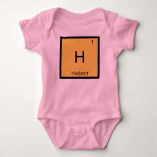 Hudson  Name Chemistry Element Periodic Table Baby Bodysuit