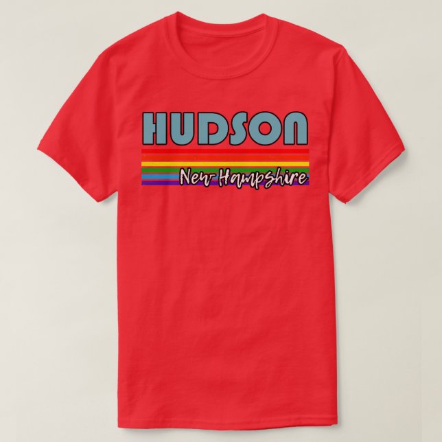 Hudson New Hampshire Pride  Hudson LGBT Gift LGBTQ T-Shirt (Design Front)