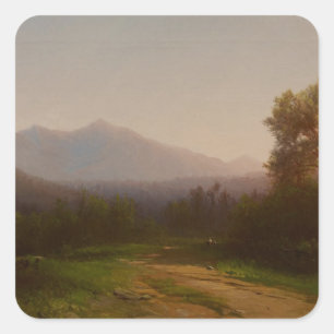Hudson River Landscape, c.1860-5 (oil on canvas) Square Sticker