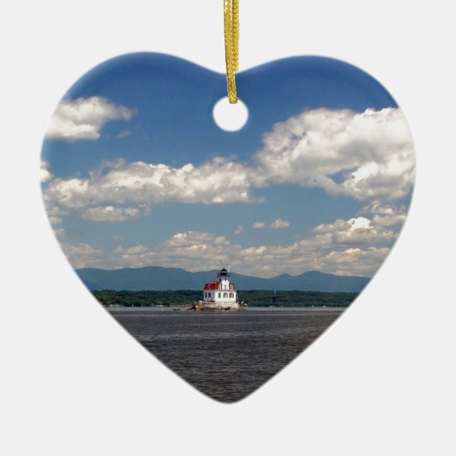 Hudson River Lighthouse Ceramic Tree Decoration (Front)