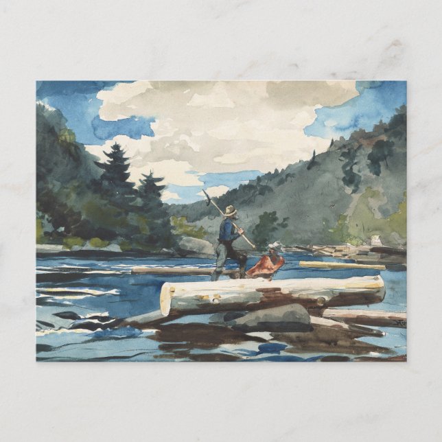 Hudson River, Logging | Winslow Homer Postcard (Front)