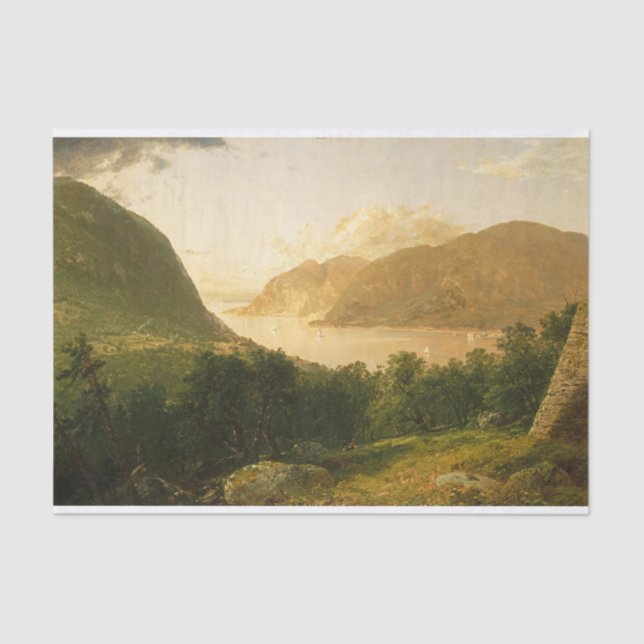 Hudson River Scene by John Frederick Kensett Tissue Paper (Front)