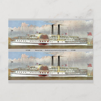 Hudson River Steamer 1877 Bookmark Postcard
