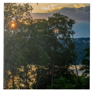 Hudson River Summer Evening Tile