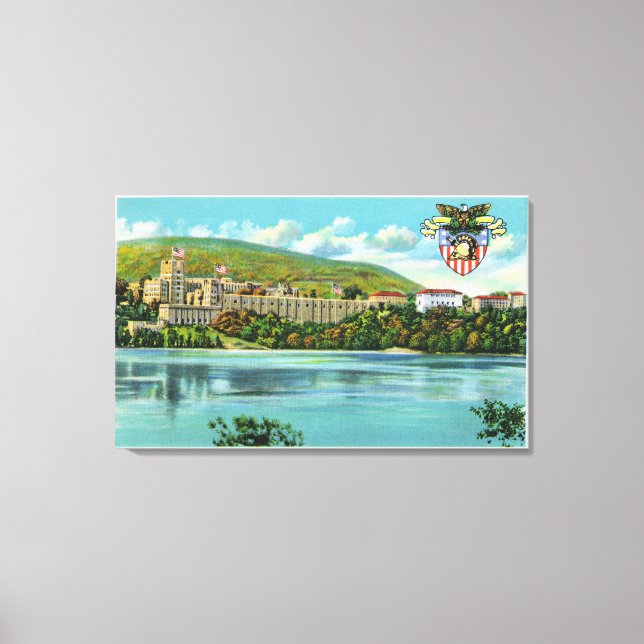 Hudson River View of US Military Academy Canvas Print (Front)