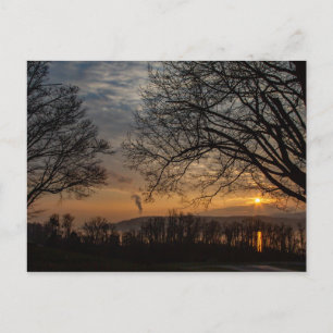 Hudson River Winter Sunset Postcard