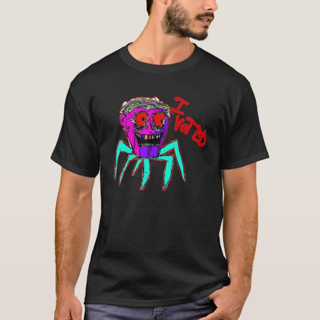 Hudson Rowan A Big Head Red Eyes A Pink And Purple T-Shirt (Front)