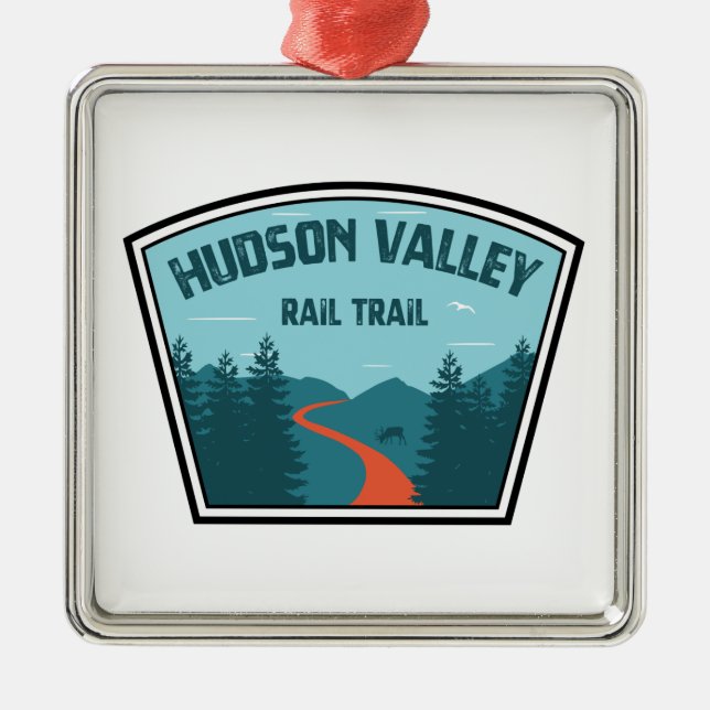Hudson Valley Rail Trail New York Metal Tree Decoration (Front)