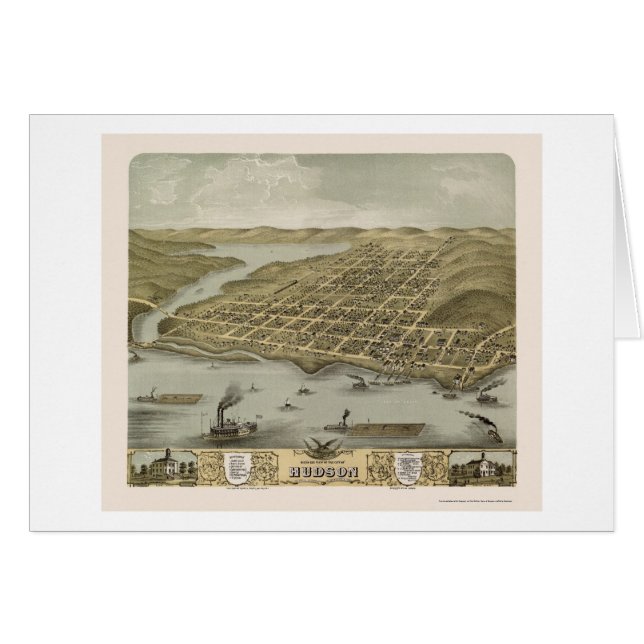 Hudson, WI Panoramic Map - 1870 (Front Horizontal)