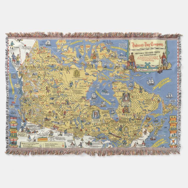 Hudson's Bay Company - Map of Canada Throw Blanket (Front)
