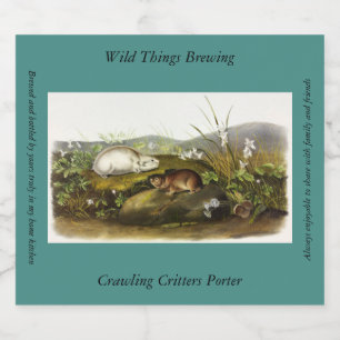 Hudson's Bay (Ungava Collared) Lemming by Audubon Beer Bottle Label