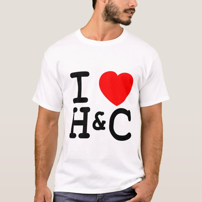 Hue and Cry - I love H&C (Mens) T-Shirt (Front)