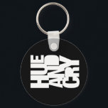Hue and Cry - Keychain (Black)<br><div class="desc">Keychain with white Hue and Cry logo.</div>