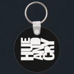 Hue and Cry - Keychain (Black)<br><div class="desc">Keychain with white Hue and Cry logo.</div>