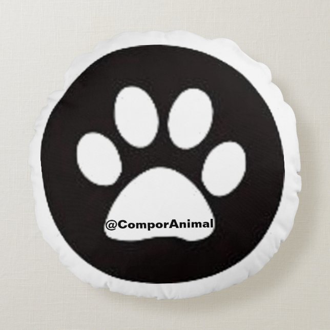Huella de animal round cushion (Front)