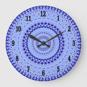 Hues of Blue Country Kitchen Wall Clock