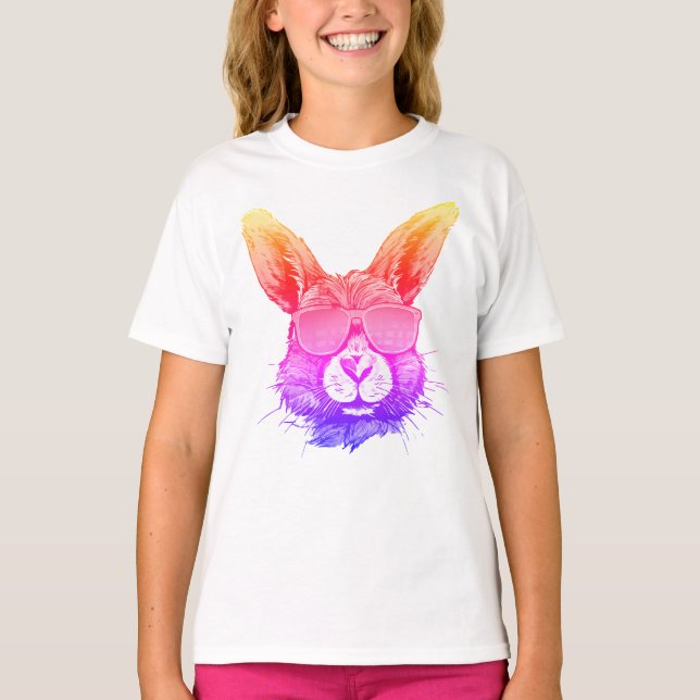 Hues of Hoppiness: 'Colourful Rabbit' T-Shirt (Front)