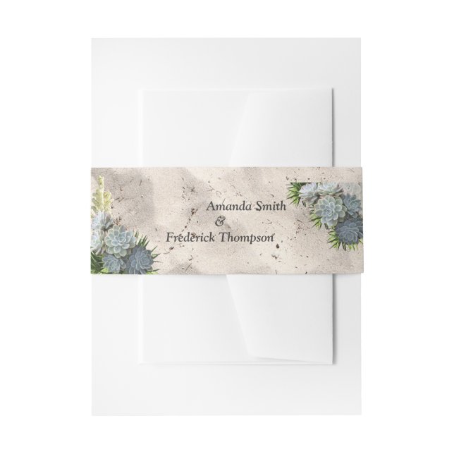 Hues of Pale Blues  Envelope Band Invitation Belly Band (Front Example)