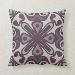 Hues of Purple & Green Pattern Pillow