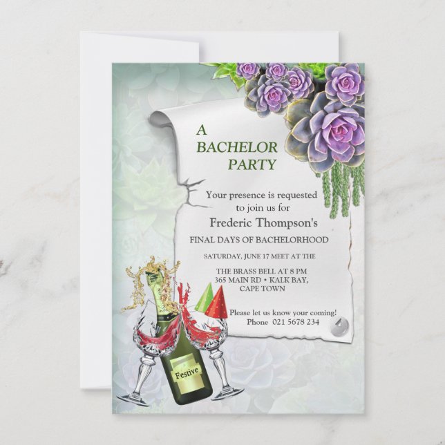 Hues of Sea Green & Lavender Bachelor Party (Front)