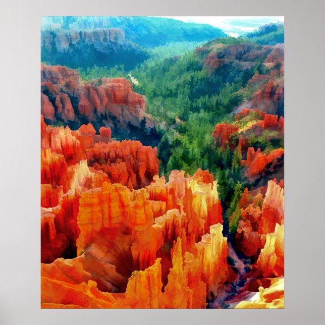 Hues of the Hoodoos in Bryce Canyon NP -Realism Poster (Front)