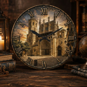 Huesca Cathedral Gothic Architecture Large Clock