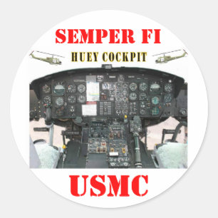 HUEY COCKPIT CLASSIC ROUND STICKER