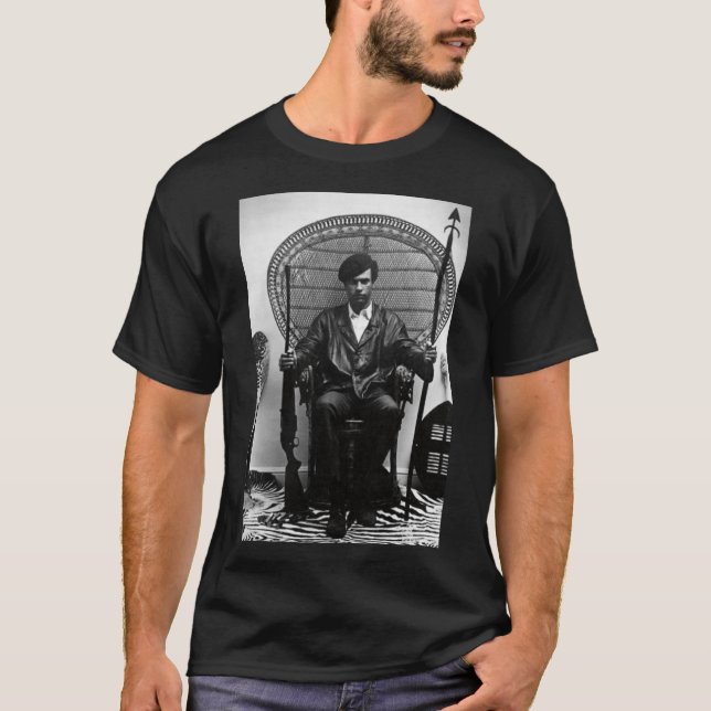 Huey P Newton 1968 Black and White T-Shirt (Front)