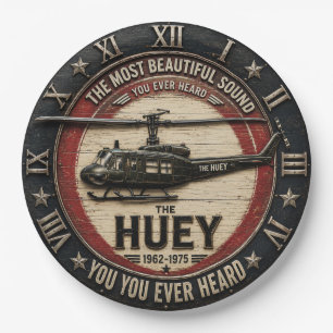 Huey UH-1 Helicopter Vintage Military Aviation Paper Plate