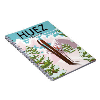 Huez France Retro ski poster Notebook