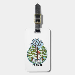 Huez Ski france retro logo Luggage Tag