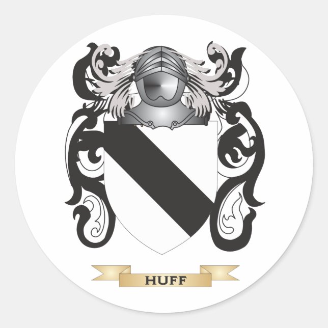 Huff Coat of Arms (Family Crest) Classic Round Sticker (Front)