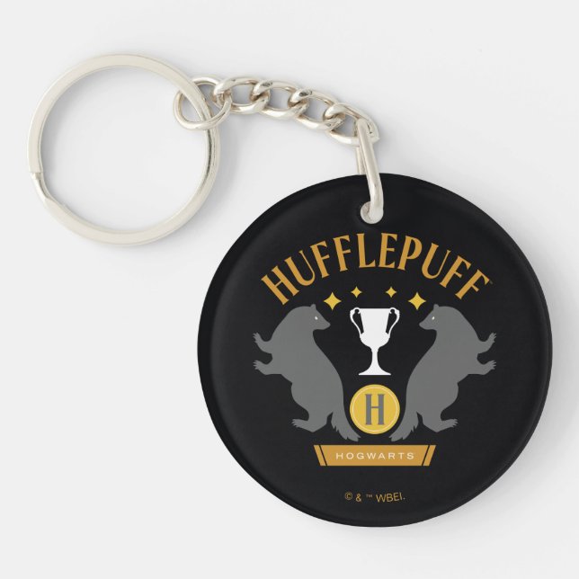 HUFFLEPUFF™ Badger and Cup House Pride Graphic Key Ring (Front)