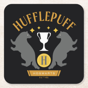 HUFFLEPUFF™ Badger and Cup House Pride Graphic Square Paper Coaster