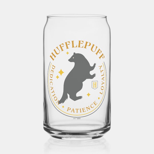 HUFFLEPUFF™ Badger House Pride Badge Can Glass (Front)