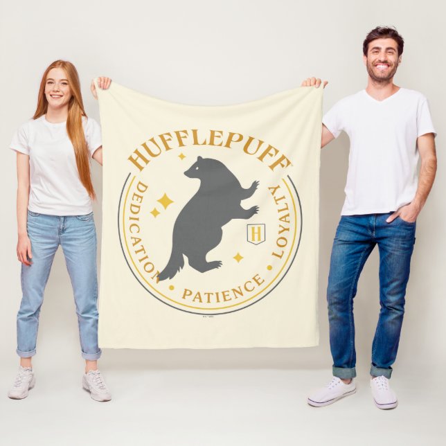 HUFFLEPUFF™ Badger House Pride Badge Fleece Blanket (In Situ)