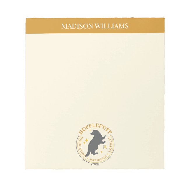 HUFFLEPUFF™ Badger House Pride Badge Notepad (Front)