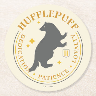 HUFFLEPUFF™ Badger House Pride Badge Round Paper Coaster