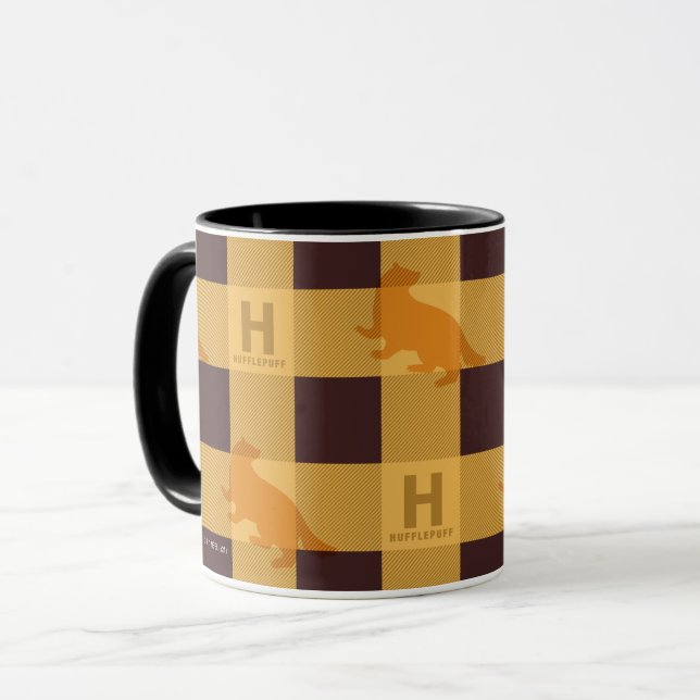 HUFFLEPUFF™ Check Plaid Pattern Mug (Front Left)