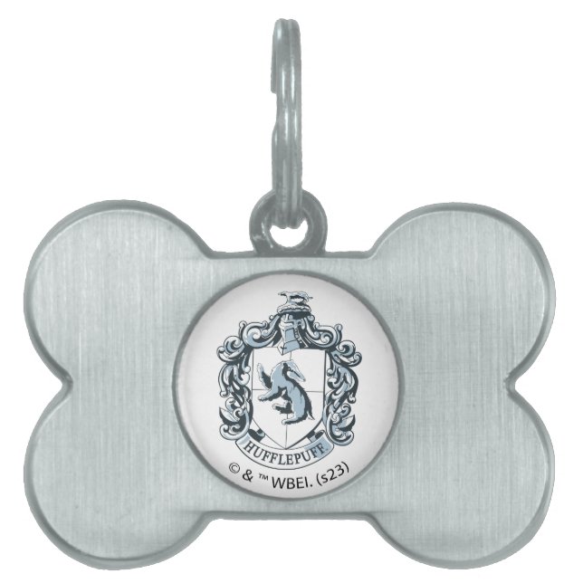Hufflepuff Crest Blue Pet ID Tag (Front)